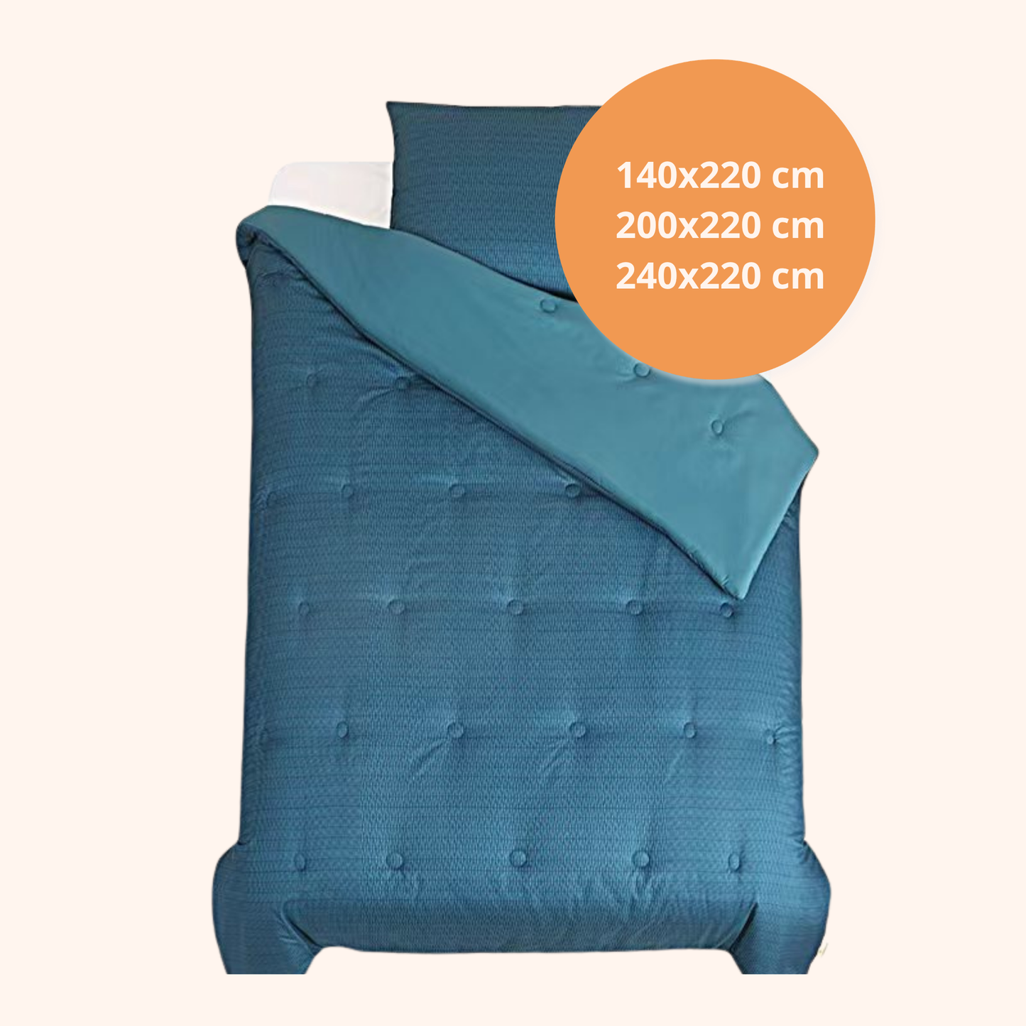 Struktur Cloud Blue - Het hoesloos dekbed zonder overtrek |vaste hoes |wasbaar