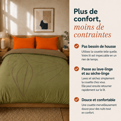 Dreamwave - Olive Leaf - La couette sans housse | housse fixe | lavable