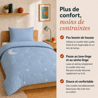 Drøm Moonlit Sky - La couette sans housse pour adolescents | housse intégrée | lavable