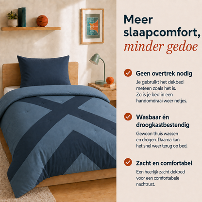 Drøm Night Grid – Waschbares Steppbett ohne Bezug für Teenager und Studenten