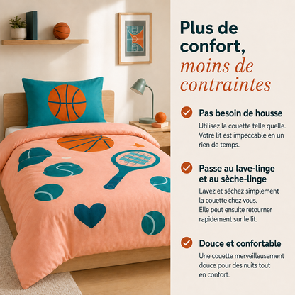 Good vibes - Sporty Summer - La couette sans housse pour les enfants |housse intégrée |lavable
