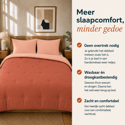 Nørd Berry Blush - Wasbaar hoesloos dekbed