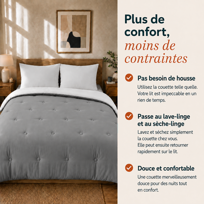 Nørd Stone Grey - La couette sans housse | housse fixe | lavable