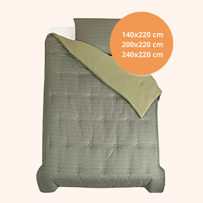 Struktur Olive Leaf - Het hoesloos dekbed zonder overtrek |vaste hoes |wasbaar