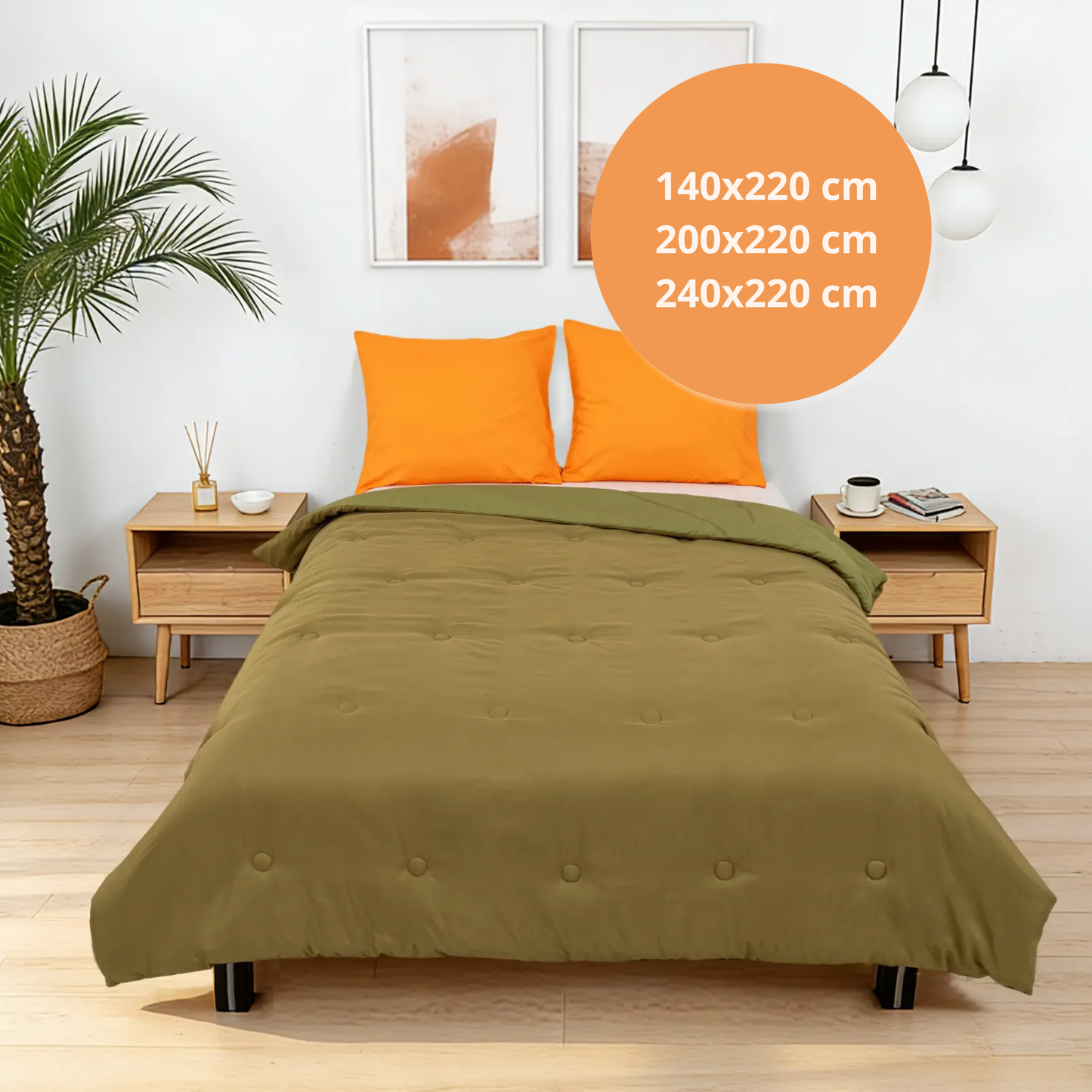 Dreamwave - Olive Leaf - Het hoesloos dekbed zonder overtrek |vaste hoes |wasbaar