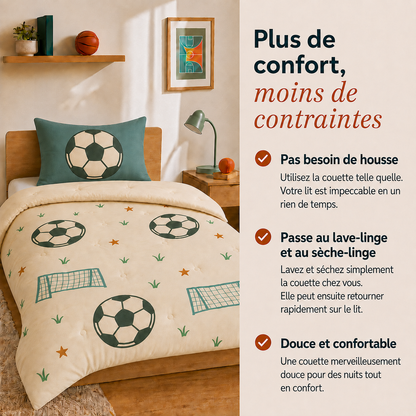 Snork Goal Getter - La couette sans housse pour les enfants |housse fixe |lavable