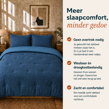 Struktur Cloud Blue - Wasbaar hoesloos dekbed