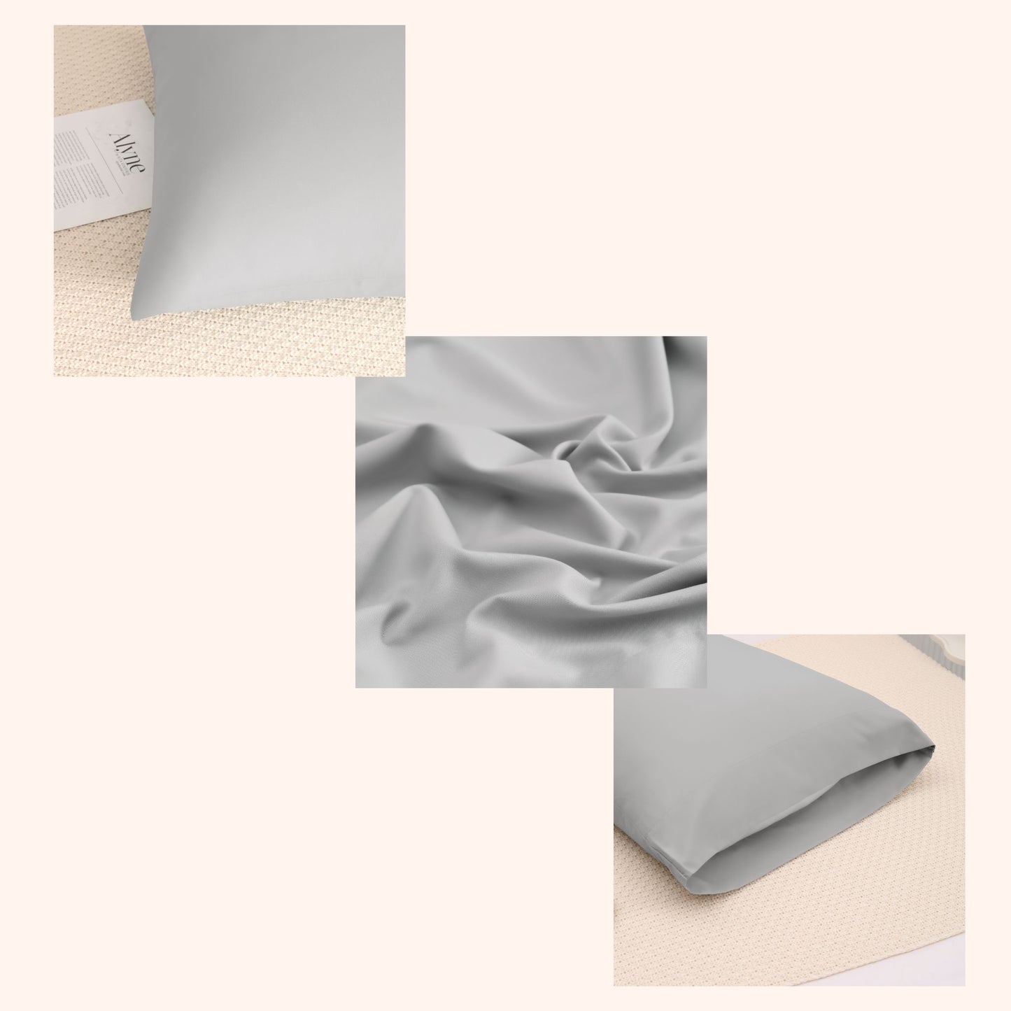 Nørd Stone Grey – Taie d’oreiller 60x70 cm | Simplicité scandinave intemporelle